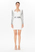 Sequin Sleeve White Dress